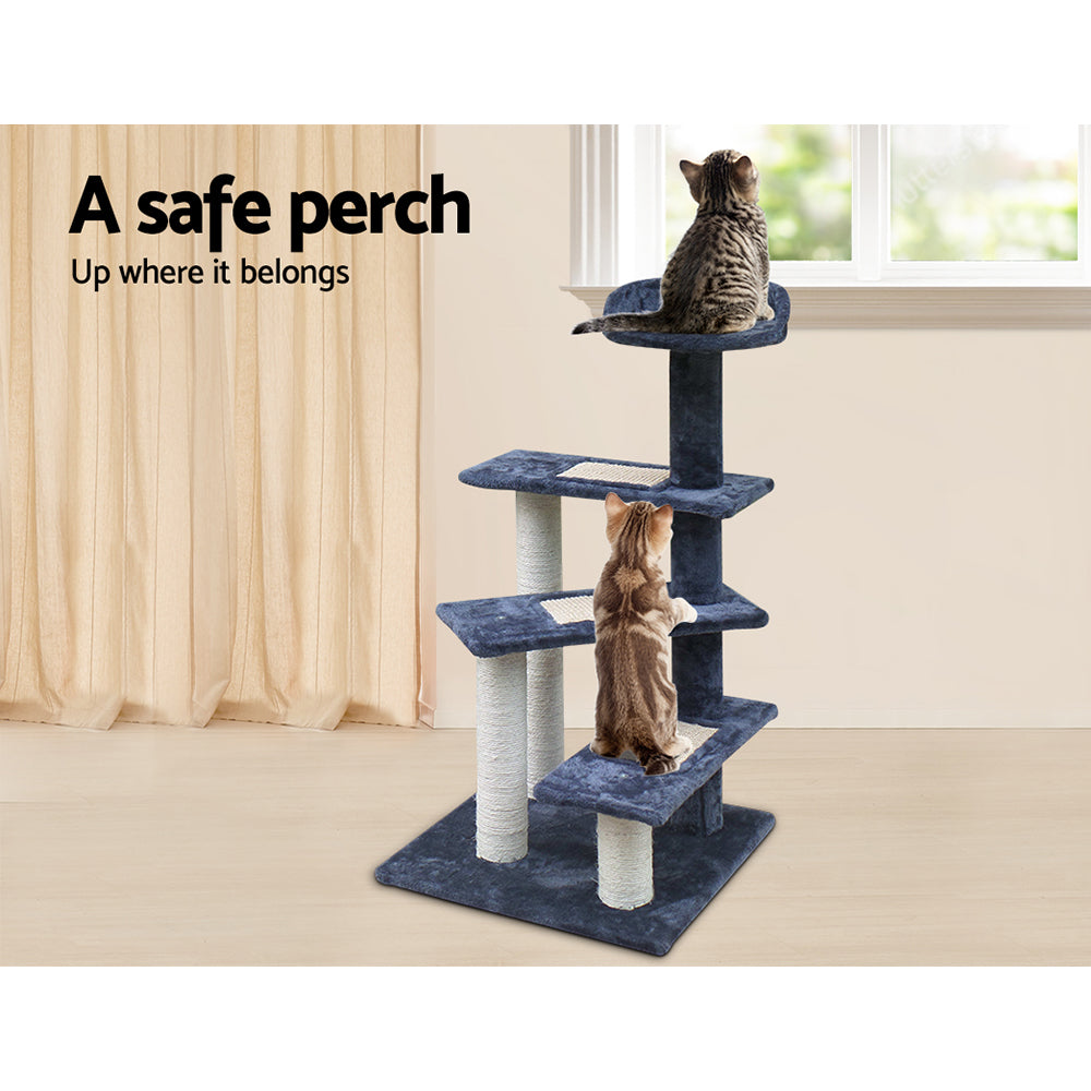 i.Pet Cat Tree 100cm Trees Scratching Post Scratcher Tower Condo House Furniture Wood Steps - Pet And Farm
