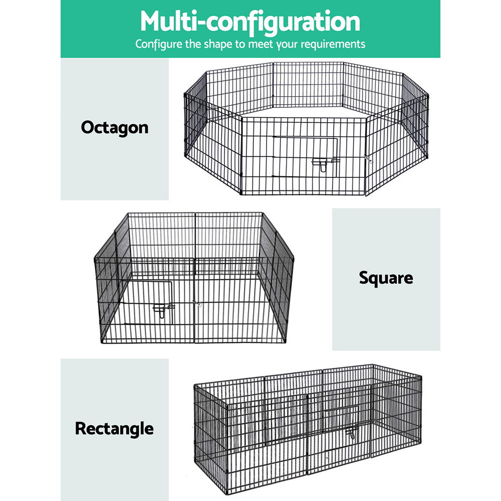 i.Pet 24" 8 Panel Pet Dog Playpen Puppy Exercise Cage Enclosure Play Pen Fence - Pet And Farm