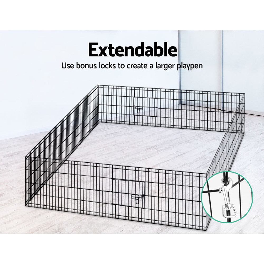i.Pet 24" 8 Panel Pet Dog Playpen Puppy Exercise Cage Enclosure Play Pen Fence - Pet And Farm