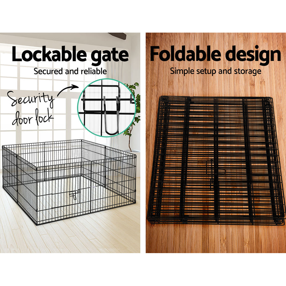 i.Pet 2X24" 8 Panel Pet Dog Playpen Puppy Exercise Cage Enclosure Fence Play Pen - Pet And Farm