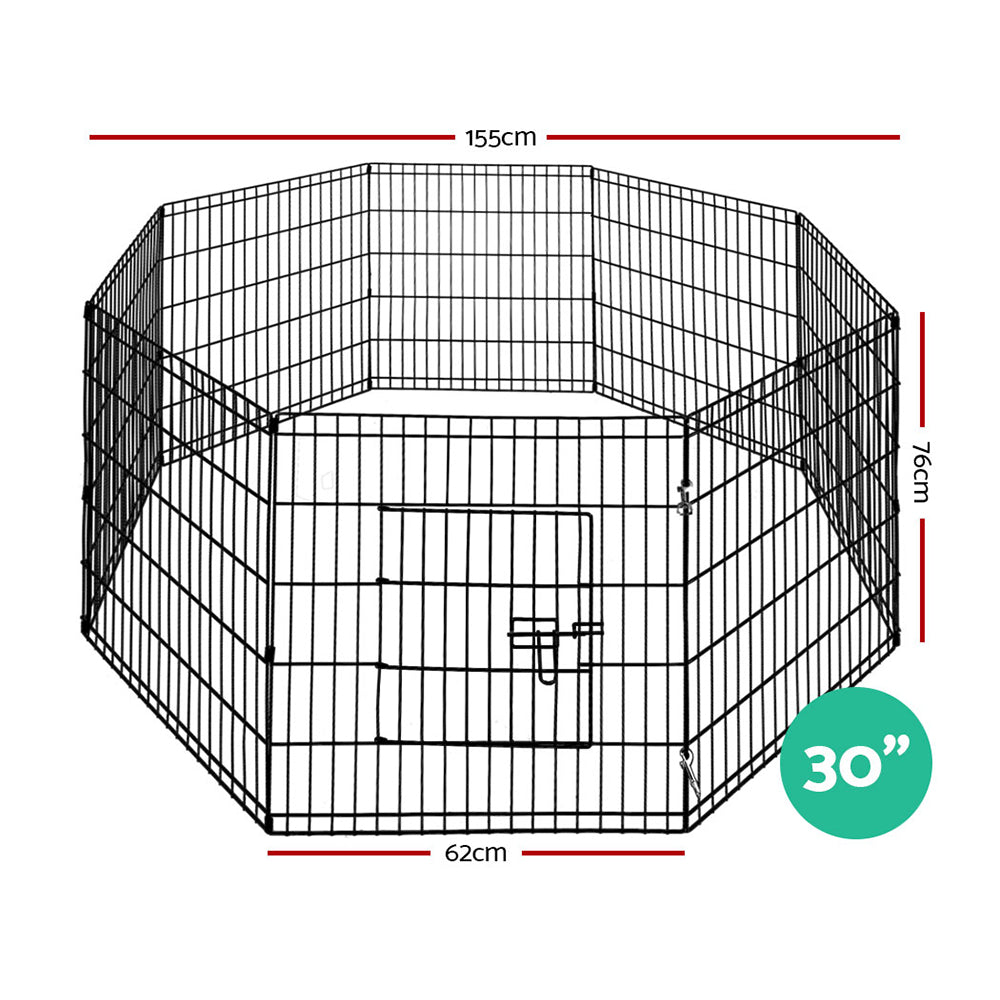 i.Pet 30" 8 Panel Pet Dog Playpen Puppy Exercise Cage Enclosure Play Pen Fence - Pet And Farm