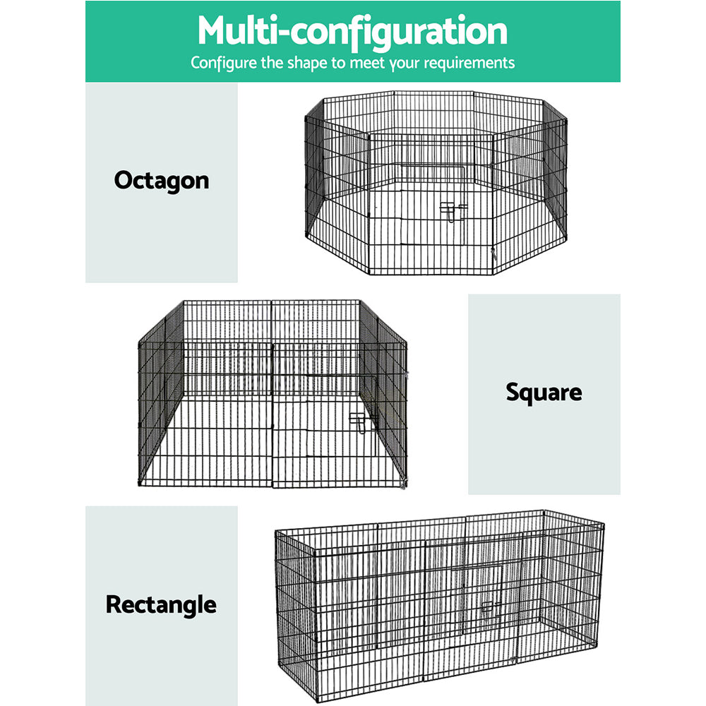 i.Pet 30" 8 Panel Pet Dog Playpen Puppy Exercise Cage Enclosure Play Pen Fence - Pet And Farm
