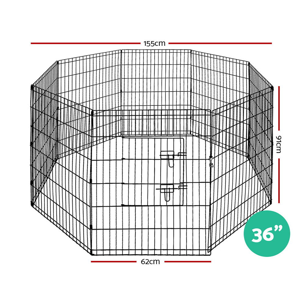 i.Pet 36" 8 Panel Pet Dog Playpen Puppy Exercise Cage Enclosure Play Pen Fence - Pet And Farm