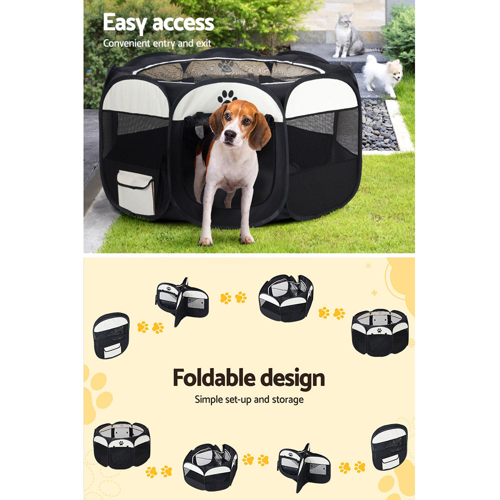 i.Pet Dog Playpen Pet Playpen Enclosure Crate 8 Panel Play Pen Tent Bag Puppy Fence 2XL - Pet And Farm
