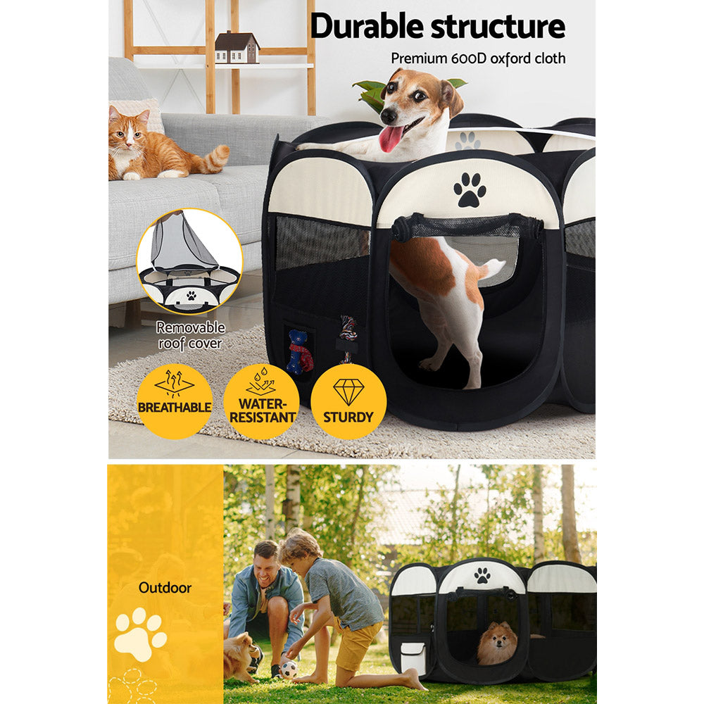 i.Pet Dog Playpen Pet Playpen Enclosure Crate 8 Panel Play Pen Tent Bag Puppy Fence 2XL - Pet And Farm