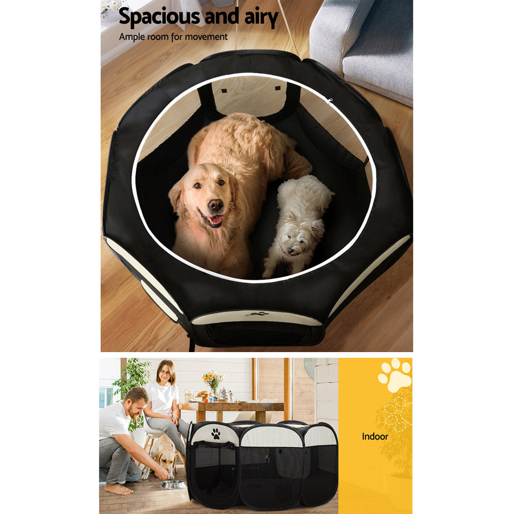 i.Pet Dog Playpen Pet Playpen Enclosure Crate 8 Panel Play Pen Tent Bag Fence Puppy 3XL - Pet And Farm