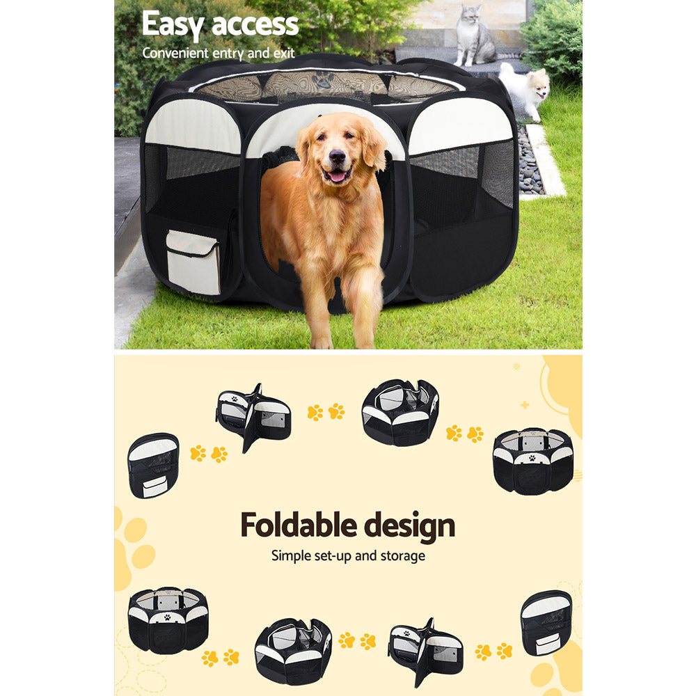 i.Pet Dog Playpen Pet Playpen Enclosure Crate 8 Panel Play Pen Tent Bag Fence Puppy 3XL - Pet And Farm