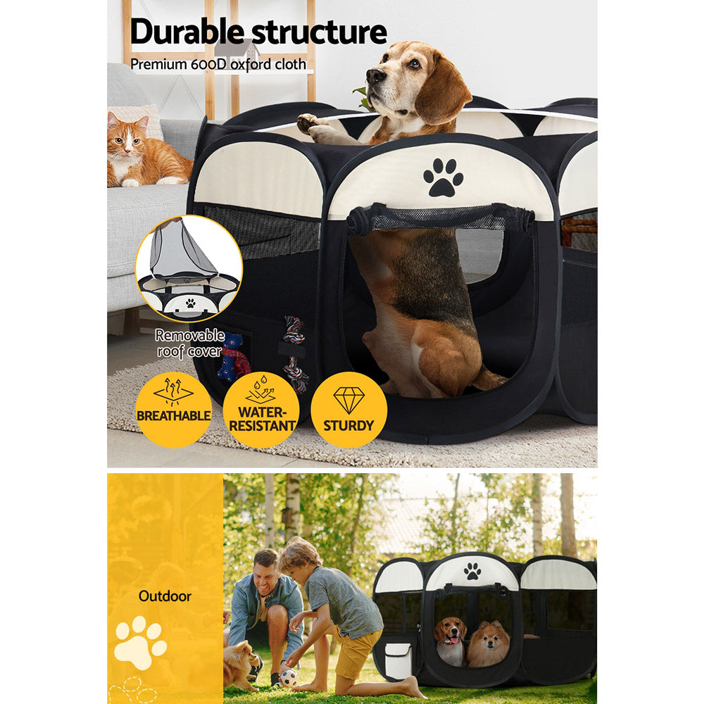 i.Pet Dog Playpen Pet Playpen Enclosure Crate 8 Panel Play Pen Tent Bag Fence Puppy 3XL - Pet And Farm