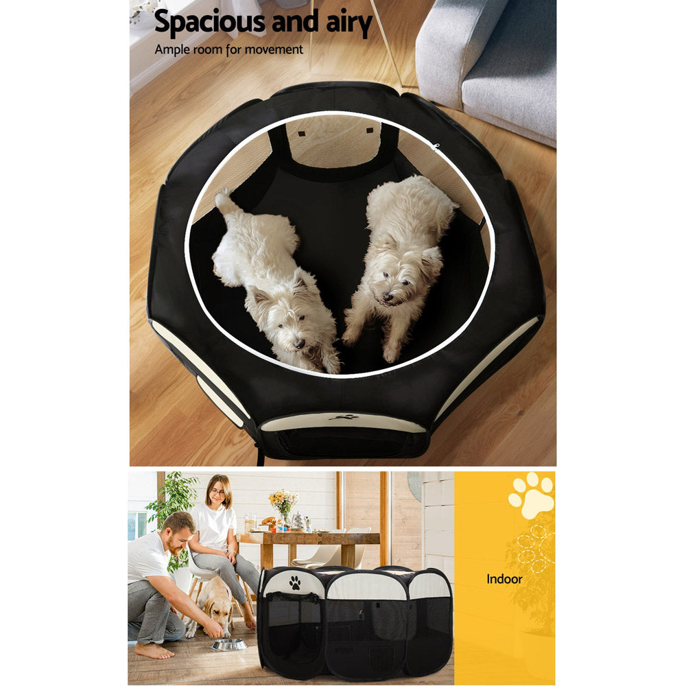 i.Pet Dog Playpen Pet Playpen Enclosure Crate 8 Panel Play Pen Tent Bag Fence Puppy XL - Pet And Farm