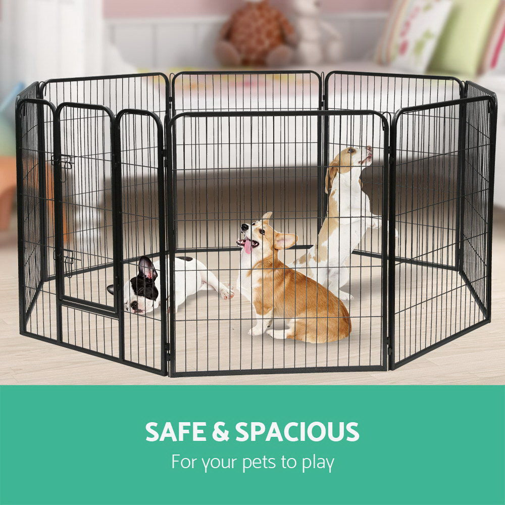 i.Pet 8 Panel Pet Dog Playpen Puppy Exercise Cage Enclosure Fence Play Pen 80x100cm - Pet And Farm