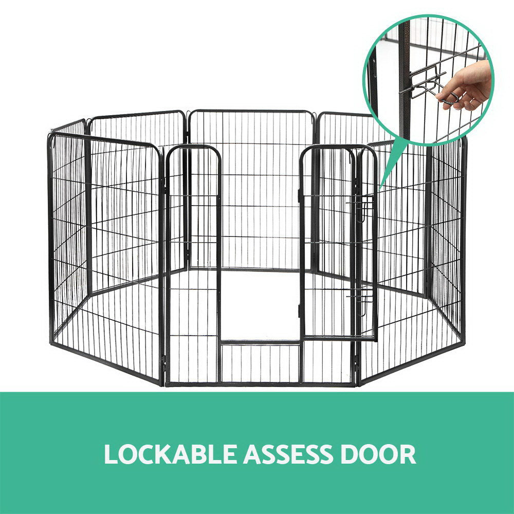 i.Pet 8 Panel Pet Dog Playpen Puppy Exercise Cage Enclosure Fence Play Pen 80x100cm - Pet And Farm