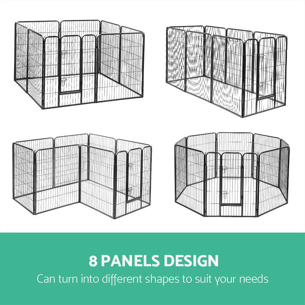 i.Pet 8 Panel Pet Dog Playpen Puppy Exercise Cage Enclosure Fence Play Pen 80x100cm - Pet And Farm