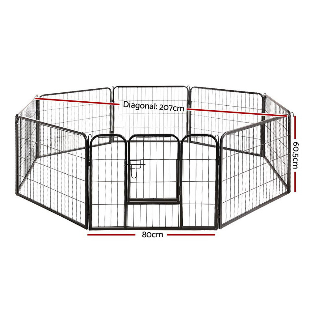i.Pet 8 Panel Pet Dog Playpen Puppy Exercise Cage Enclosure Fence Play Pen 80x60cm - Pet And Farm