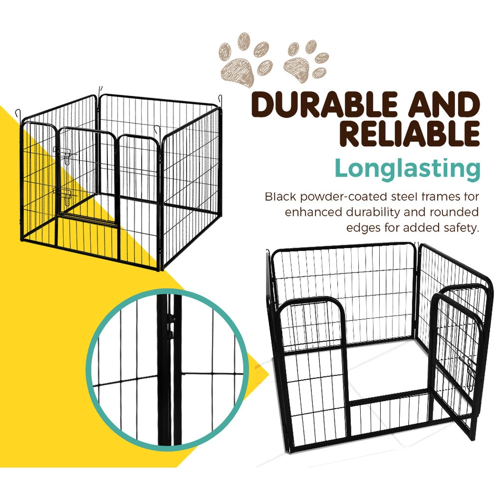 i.Pet 8 Panel Pet Dog Playpen Puppy Exercise Cage Enclosure Fence Play Pen 80x60cm - Pet And Farm