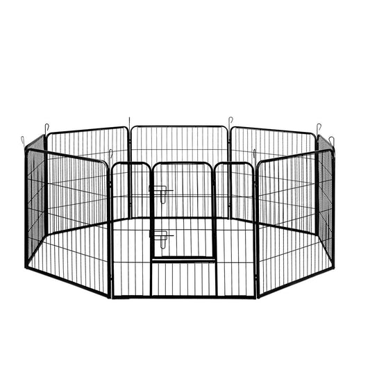 i.Pet 8 Panel Pet Dog Playpen Puppy Exercise Cage Enclosure Fence Play Pen 80x80cm - Pet And Farm