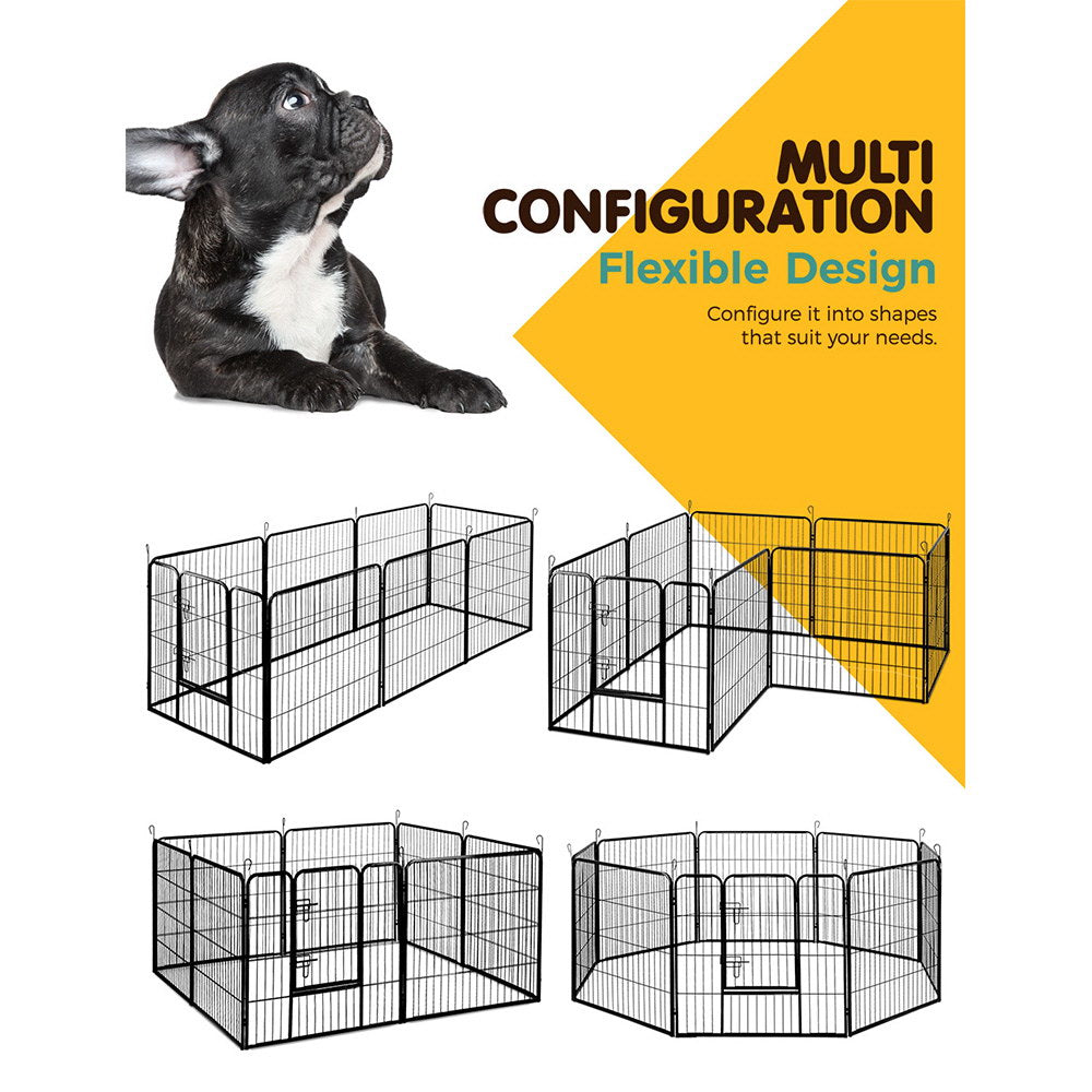 i.Pet 8 Panel Pet Dog Playpen Puppy Exercise Cage Enclosure Fence Play Pen 80x80cm - Pet And Farm