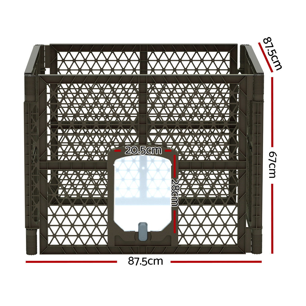 i.Pet Pet Dog Playpen Enclosure 4 Panel Fence Puppy Cage Plastic Play Pen Fold - Pet And Farm