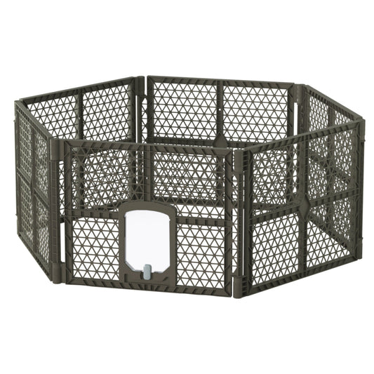 i.Pet Pet Dog Playpen Enclosure 6 Panel Fence Puppy Cage Plastic Play Pen Fold - Pet And Farm