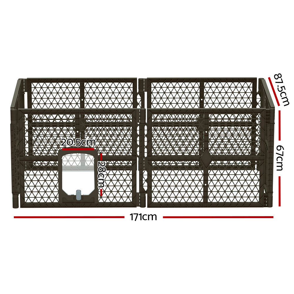 i.Pet Pet Dog Playpen Enclosure 6 Panel Fence Puppy Cage Plastic Play Pen Fold - Pet And Farm