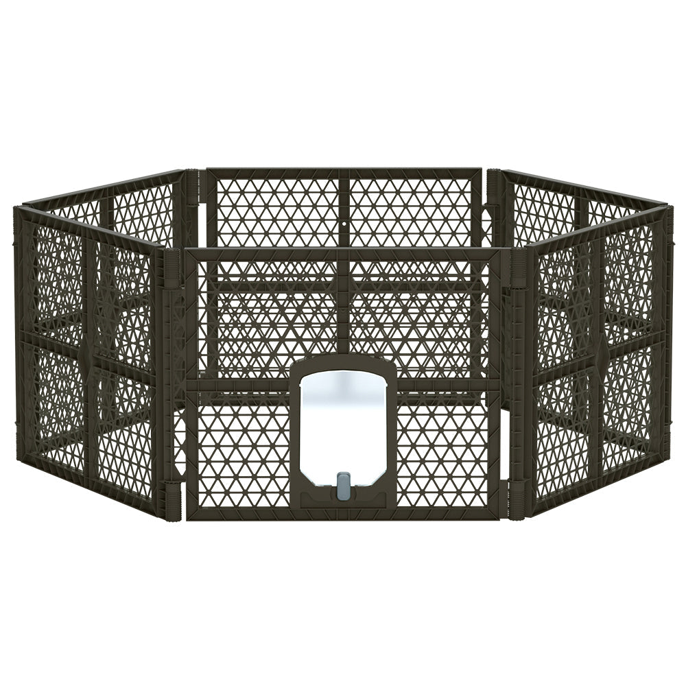 i.Pet Pet Dog Playpen Enclosure 6 Panel Fence Puppy Cage Plastic Play Pen Fold - Pet And Farm