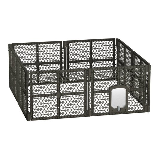 i.Pet Pet Dog Playpen Enclosure 8 Panel Fence Puppy Cage Plastic Play Pen Fold - Pet And Farm