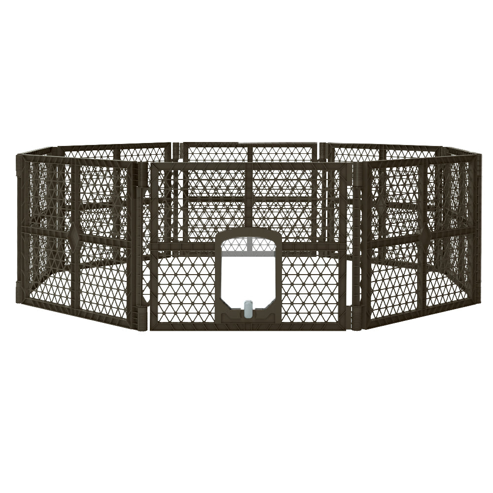 i.Pet Pet Dog Playpen Enclosure 8 Panel Fence Puppy Cage Plastic Play Pen Fold - Pet And Farm