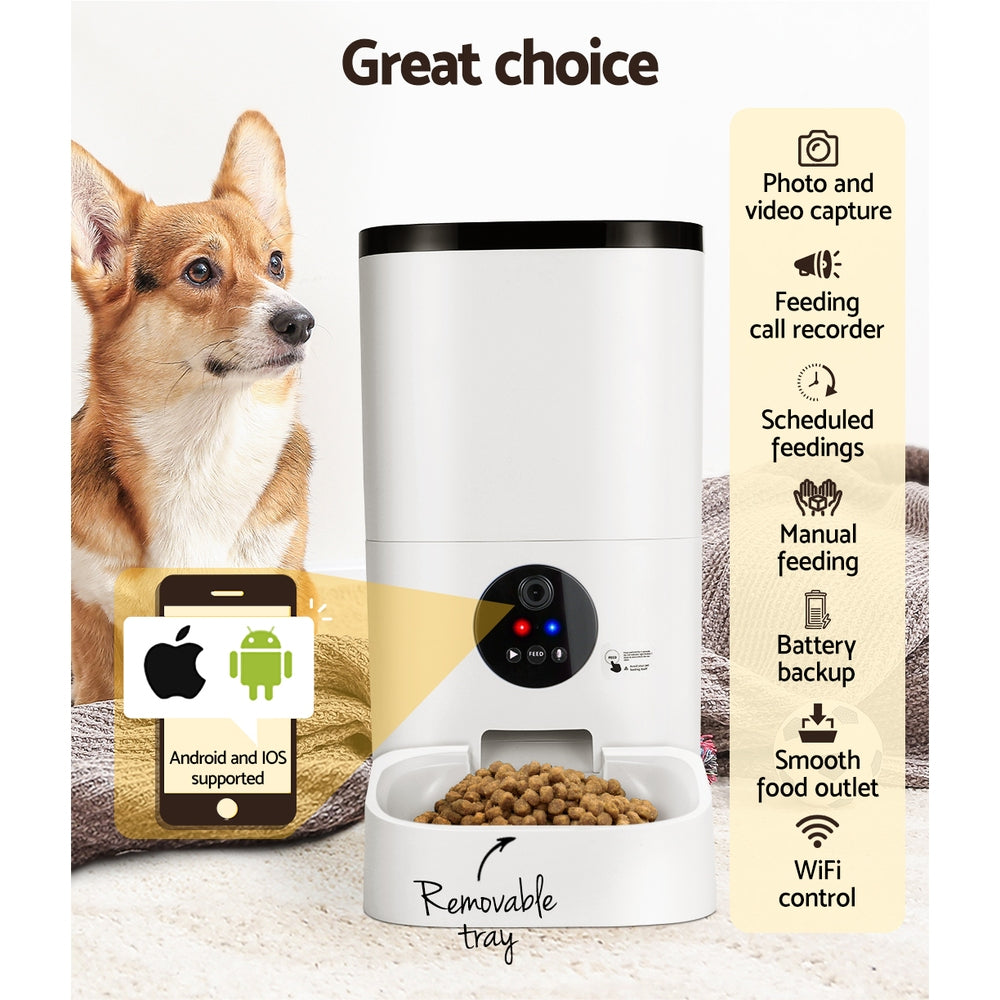 i.Pet Automatic Pet Feeder 6L Auto Camera Dog Cat Smart Video Wifi Food App Hd - Pet And Farm