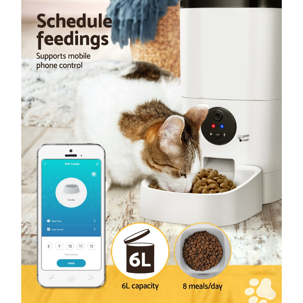 i.Pet Automatic Pet Feeder 6L Auto Camera Dog Cat Smart Video Wifi Food App Hd - Pet And Farm