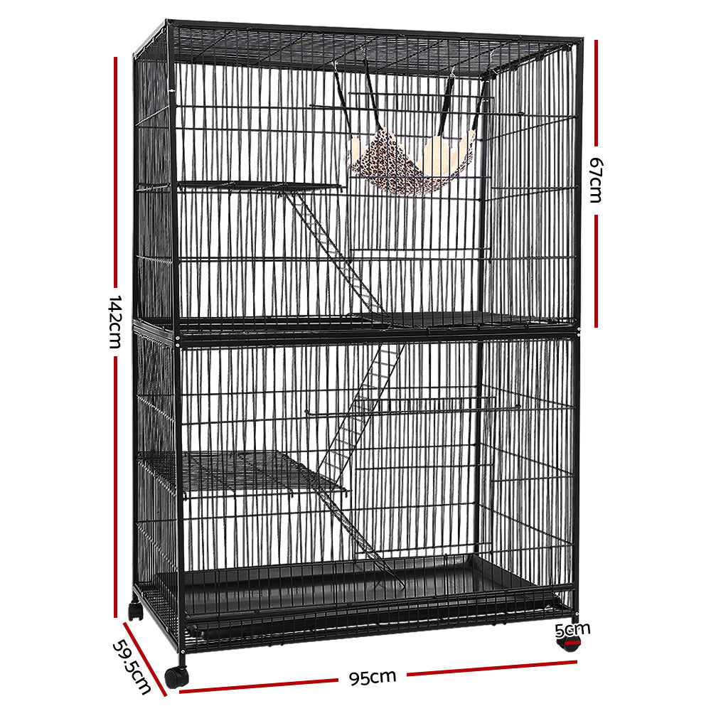 i.Pet 4 Level Rabbit Cage Bird Ferret Parrot Aviary Cat Hamster Castor 142cm - Pet And Farm