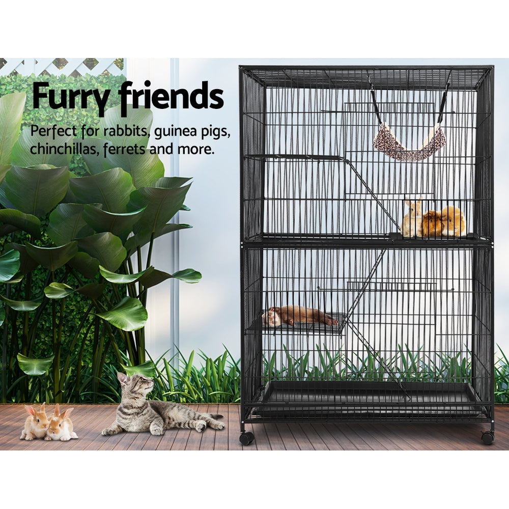 i.Pet 4 Level Rabbit Cage Bird Ferret Parrot Aviary Cat Hamster Castor 142cm - Pet And Farm