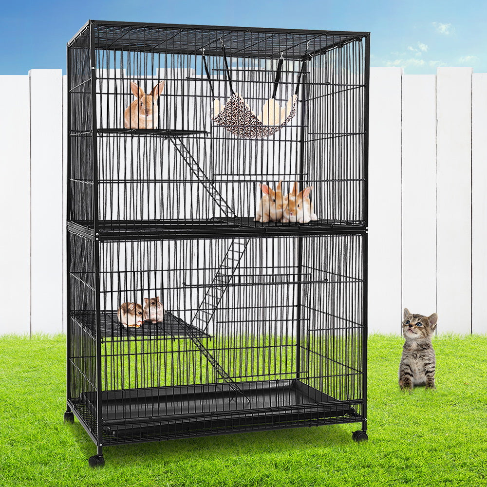 i.Pet 4 Level Rabbit Cage Bird Ferret Parrot Aviary Cat Hamster Castor 142cm - Pet And Farm