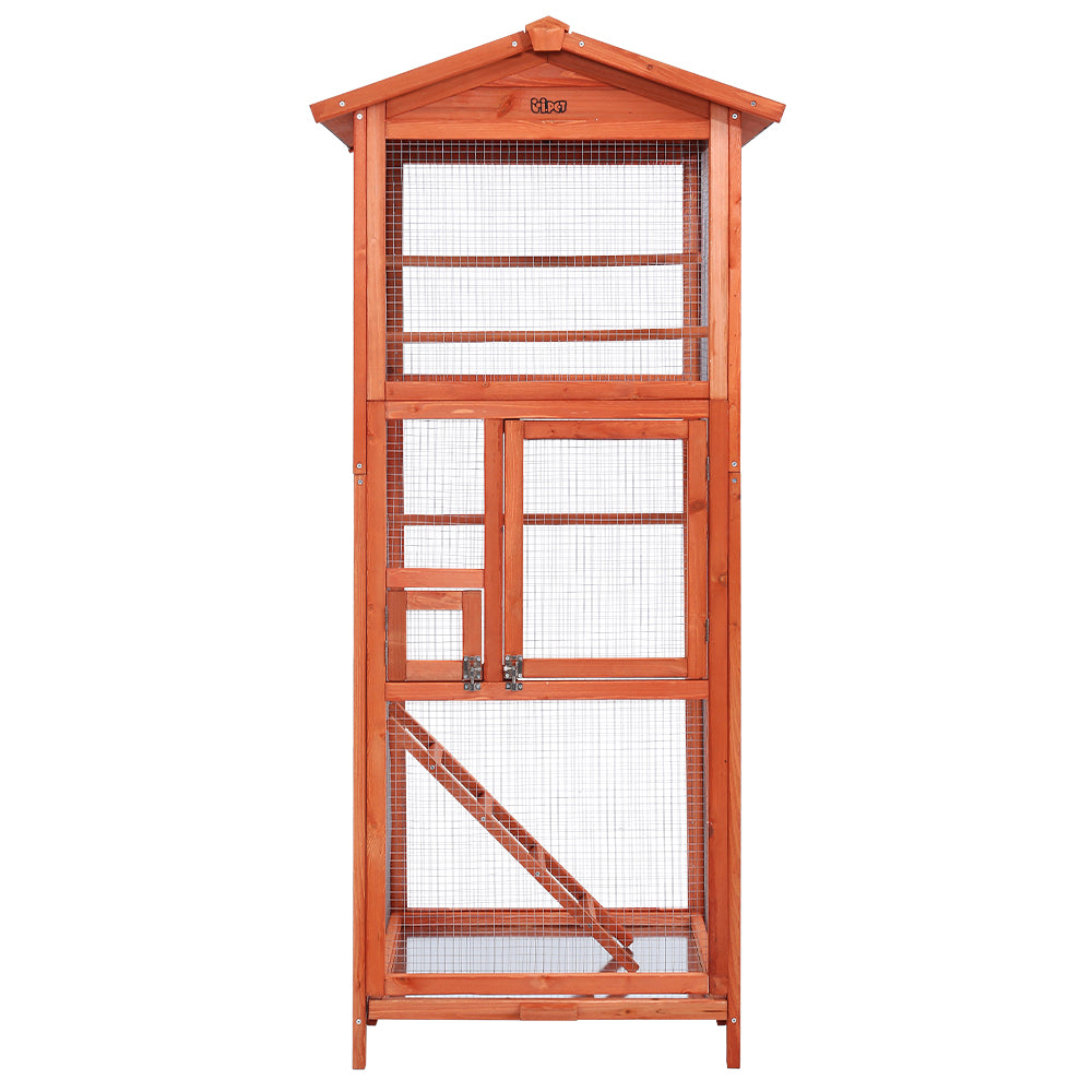 i.Pet Bird Cage Wooden Pet Cages Aviary Large Carrier Travel Canary Cockatoo Parrot XL - Pet And Farm