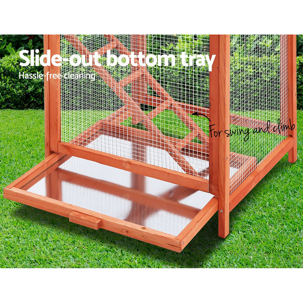 i.Pet Bird Cage Wooden Pet Cages Aviary Large Carrier Travel Canary Cockatoo Parrot XL - Pet And Farm