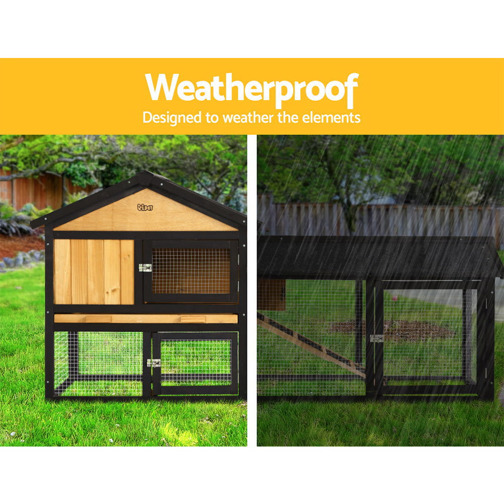 i.Pet Chicken Coop Rabbit Hutch Wooden Cage Pet Hutch 165cm x 52cm x 86cm - Pet And Farm