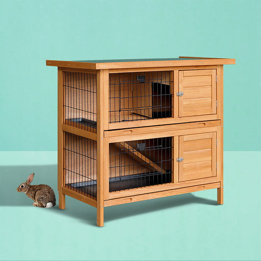 i.Pet Rabbit Hutch Chicken Coop 91.5cm x 45cm x 82cm Chicken Coop Large Wooden House Run Cage - Pet And Farm