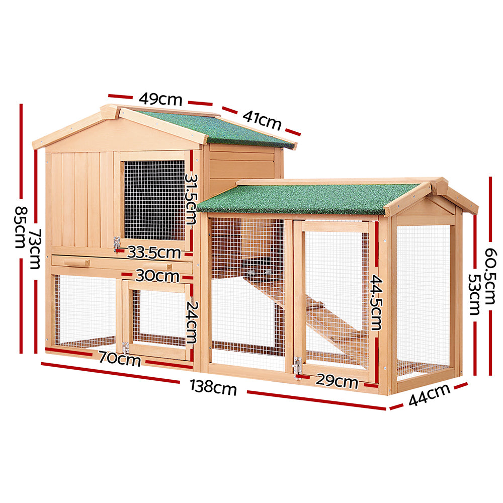 i.Pet 138cm Wide Wooden Pet Coop - Pet And Farm