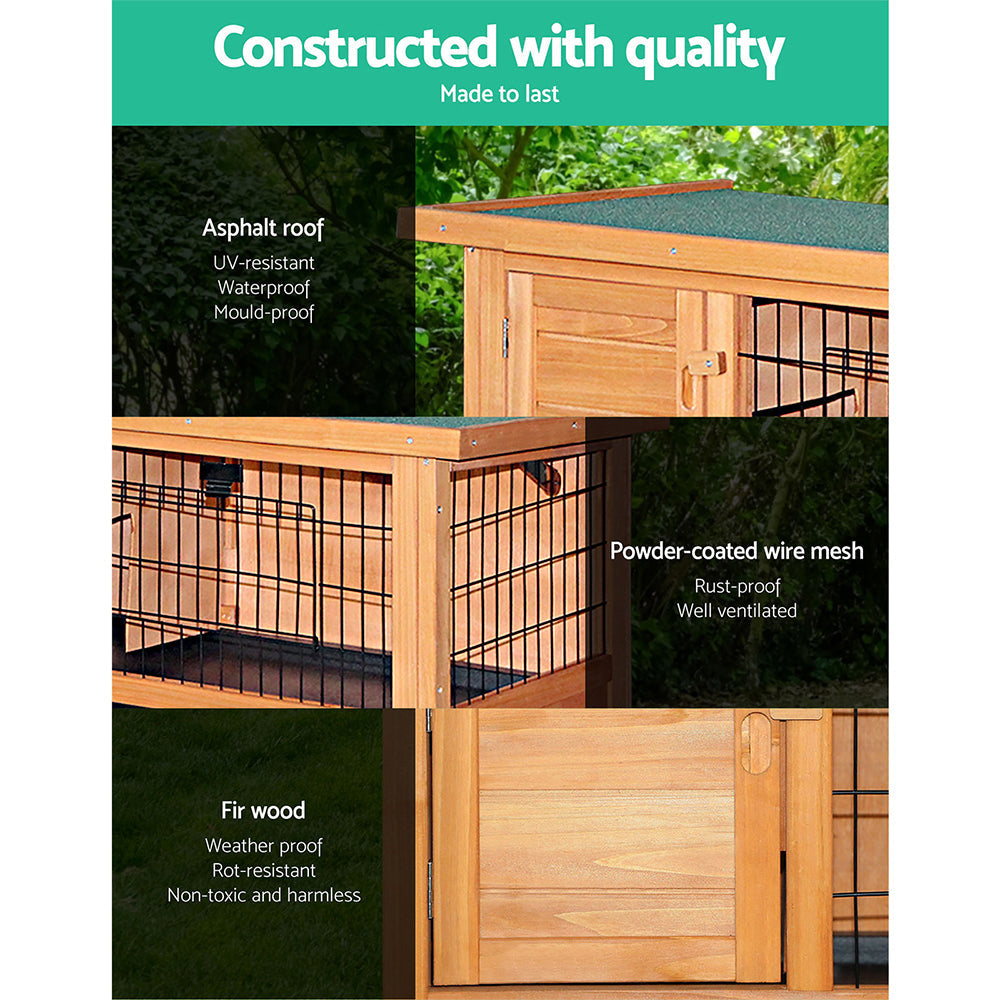 i.Pet 70cm Tall Wooden Pet Coop with Slide out Tray - Pet And Farm