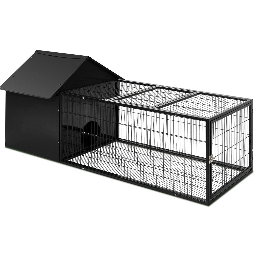 i.Pet Rabbit Cage Hutch Cages Indoor Outdoor Hamster Enclosure Pet Metal Carrier 162CM Length - Pet And Farm