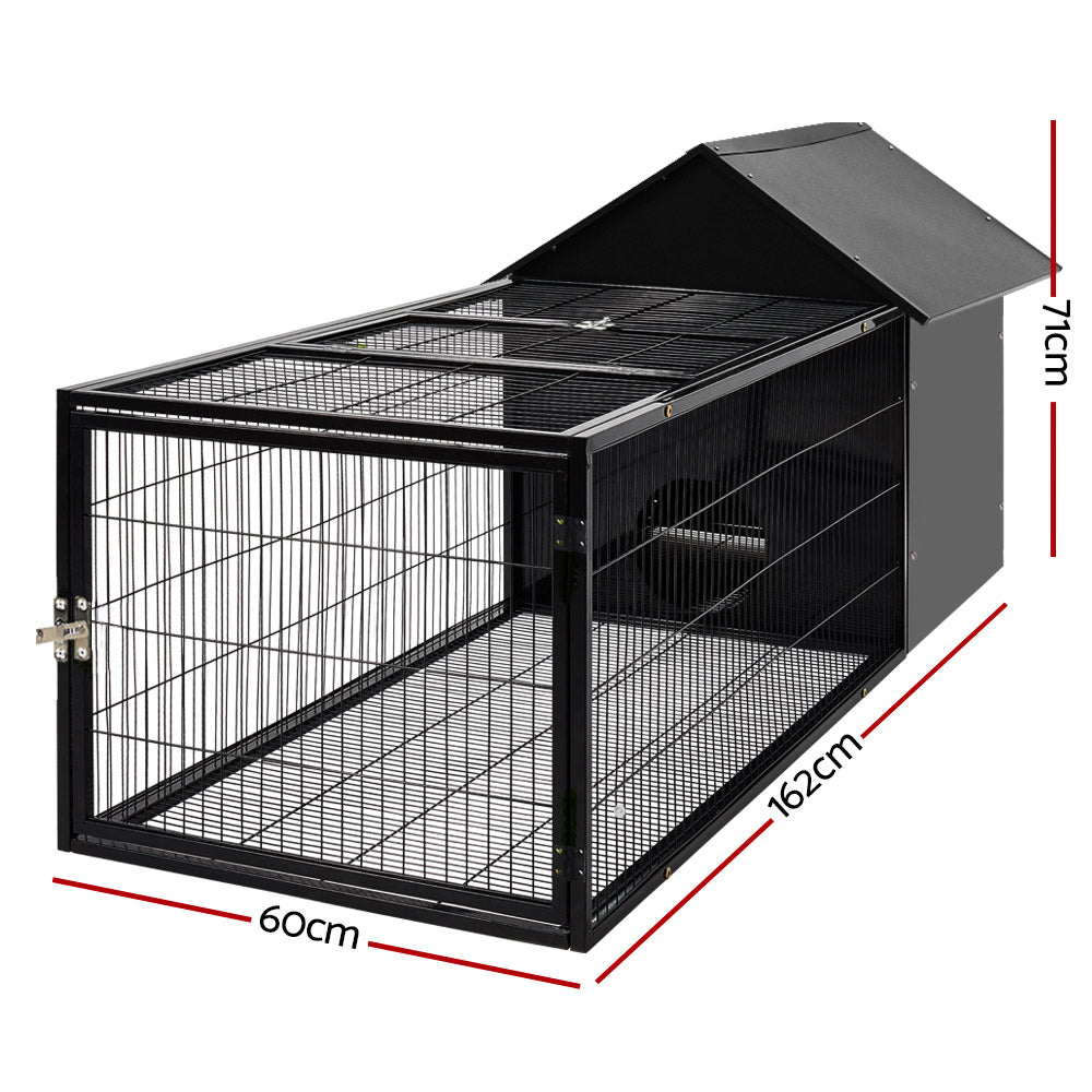 i.Pet Rabbit Cage Hutch Cages Indoor Outdoor Hamster Enclosure Pet Metal Carrier 162CM Length - Pet And Farm