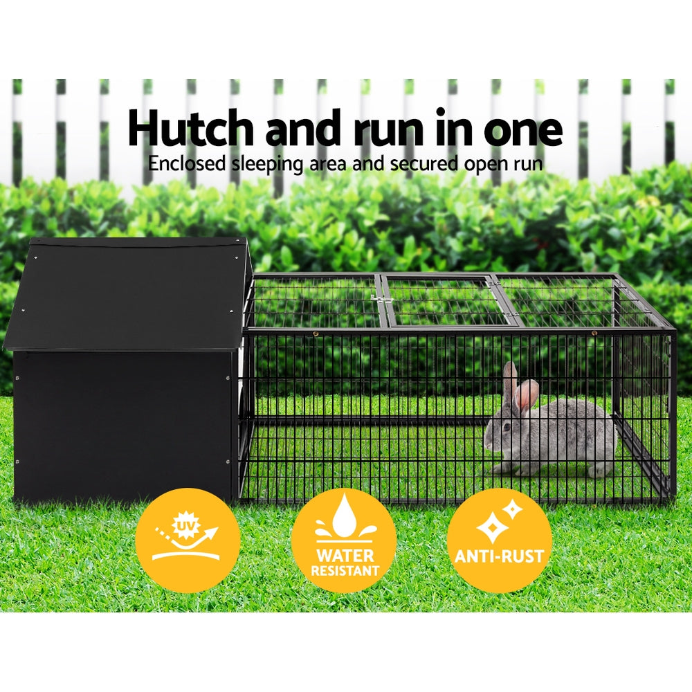 i.Pet Rabbit Cage Hutch Cages Indoor Outdoor Hamster Enclosure Pet Metal Carrier 162CM Length - Pet And Farm