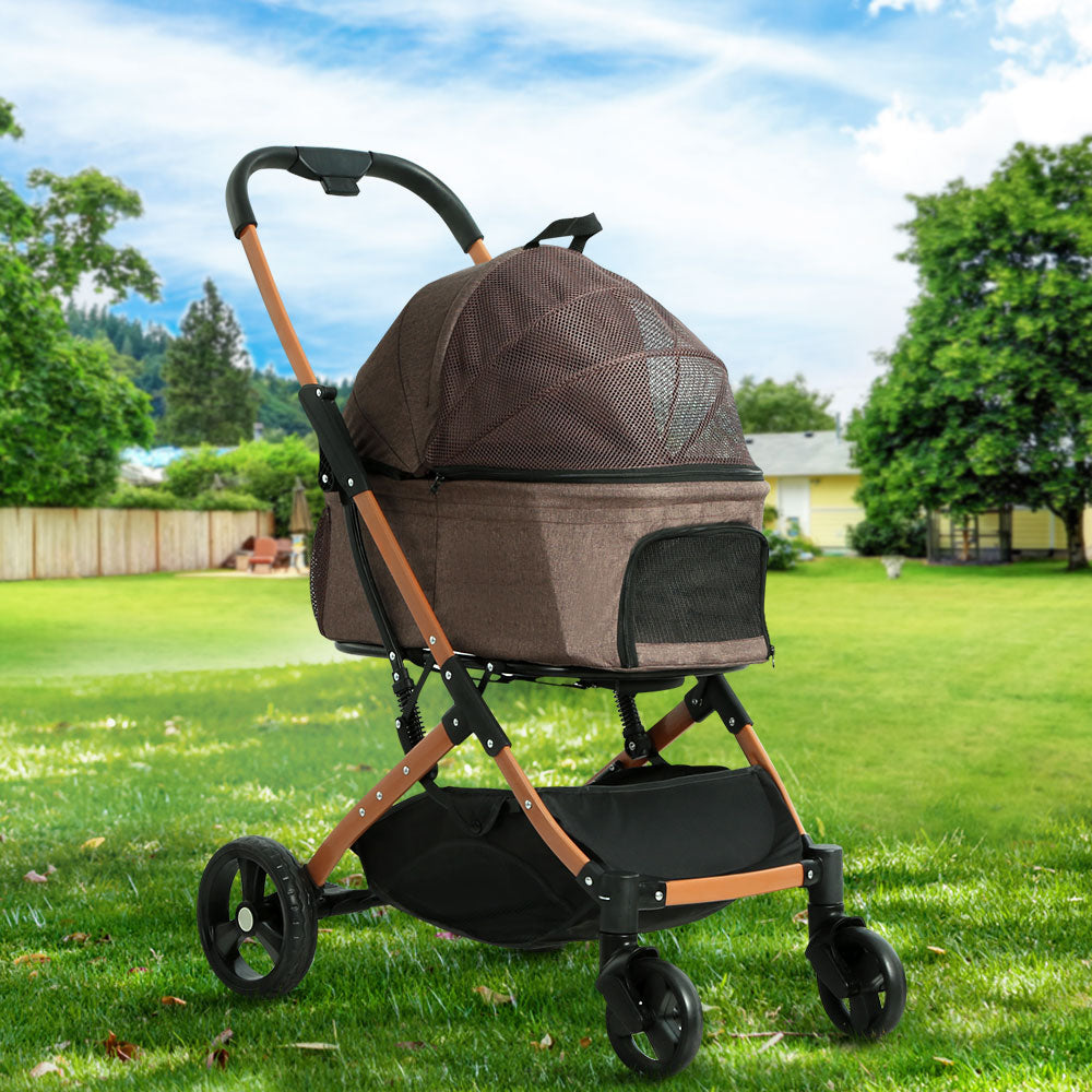 i.Pet Pet Stroller Dog Pram Large Cat Carrier Travel Pushchair Foldable 4 Wheels - Pet And Farm
