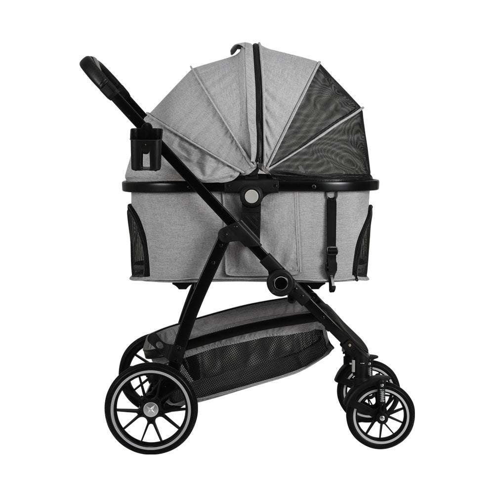 i.Pet Pet Stroller Pram Large Dog Cat Carrier Travel Pushchair Foldable 4 Wheels - Pet And Farm