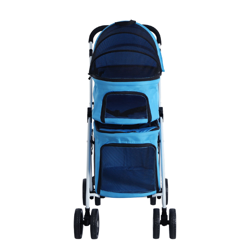 i.Pet Pet Stroller Dog Pram Large Cat Carrier Travel Foldable 4 Wheels Double - Pet And Farm