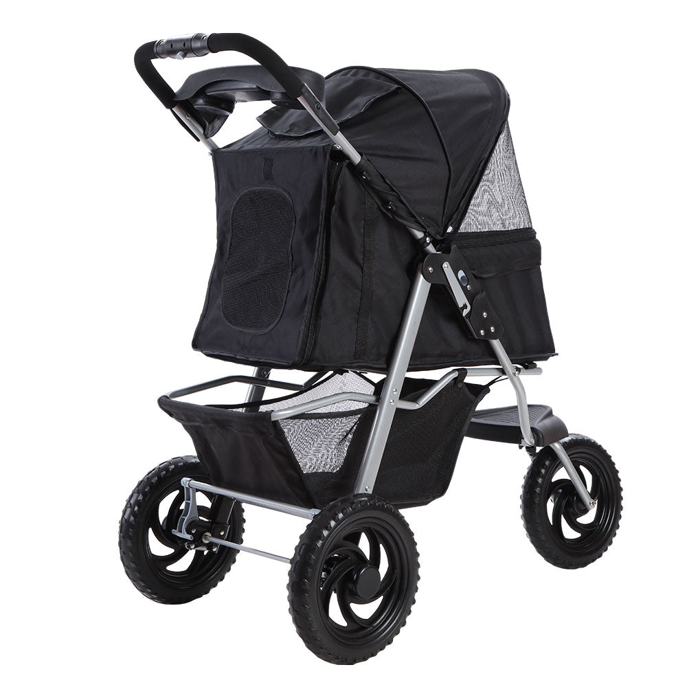 i.Pet Pet Stroller Dog Carrier Foldable Pram Large Black - Pet And Farm