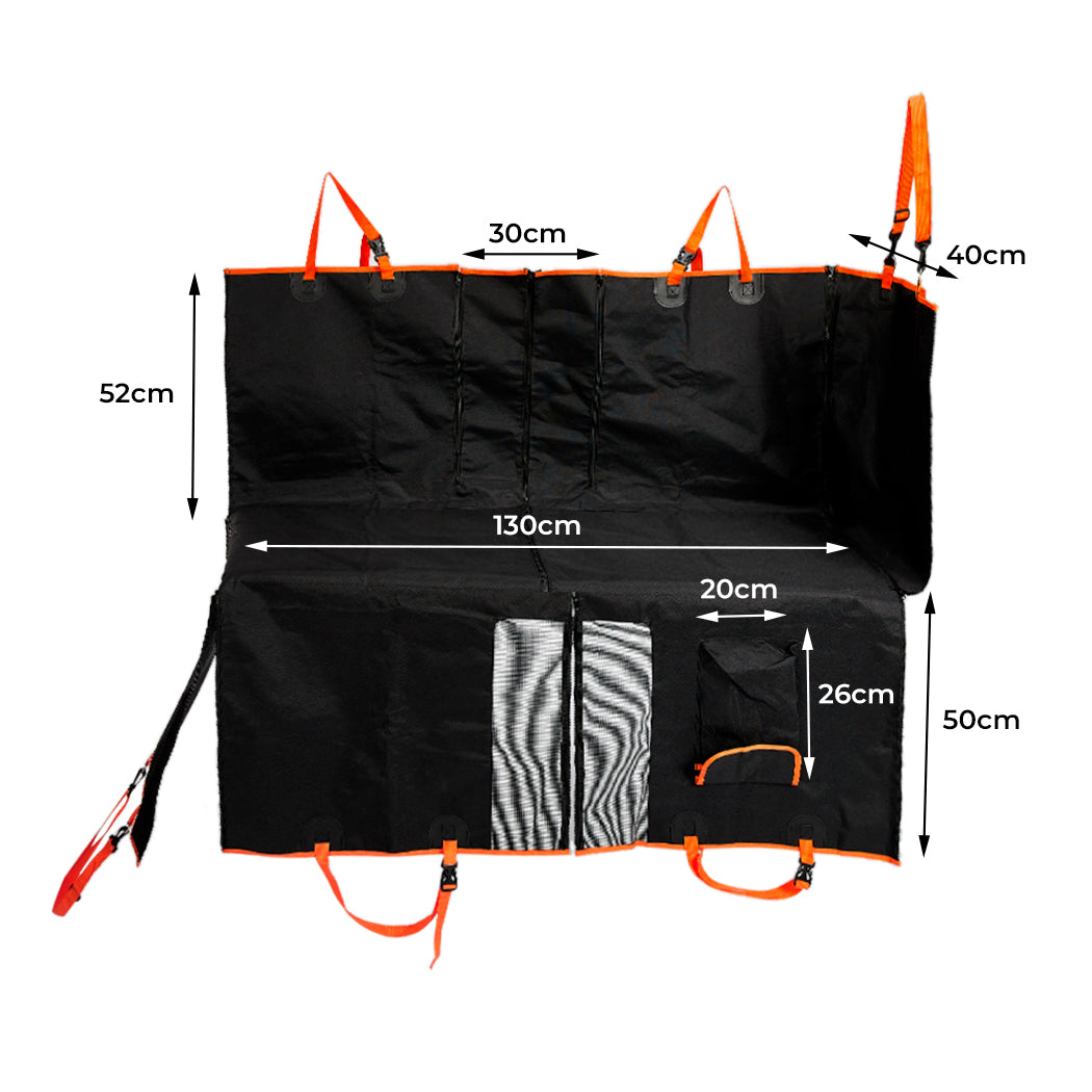 Pet Seat Cover Cat Dog Car Hammock Nonslip Premium Waterproof Back Zipper Black - Pet And Farm