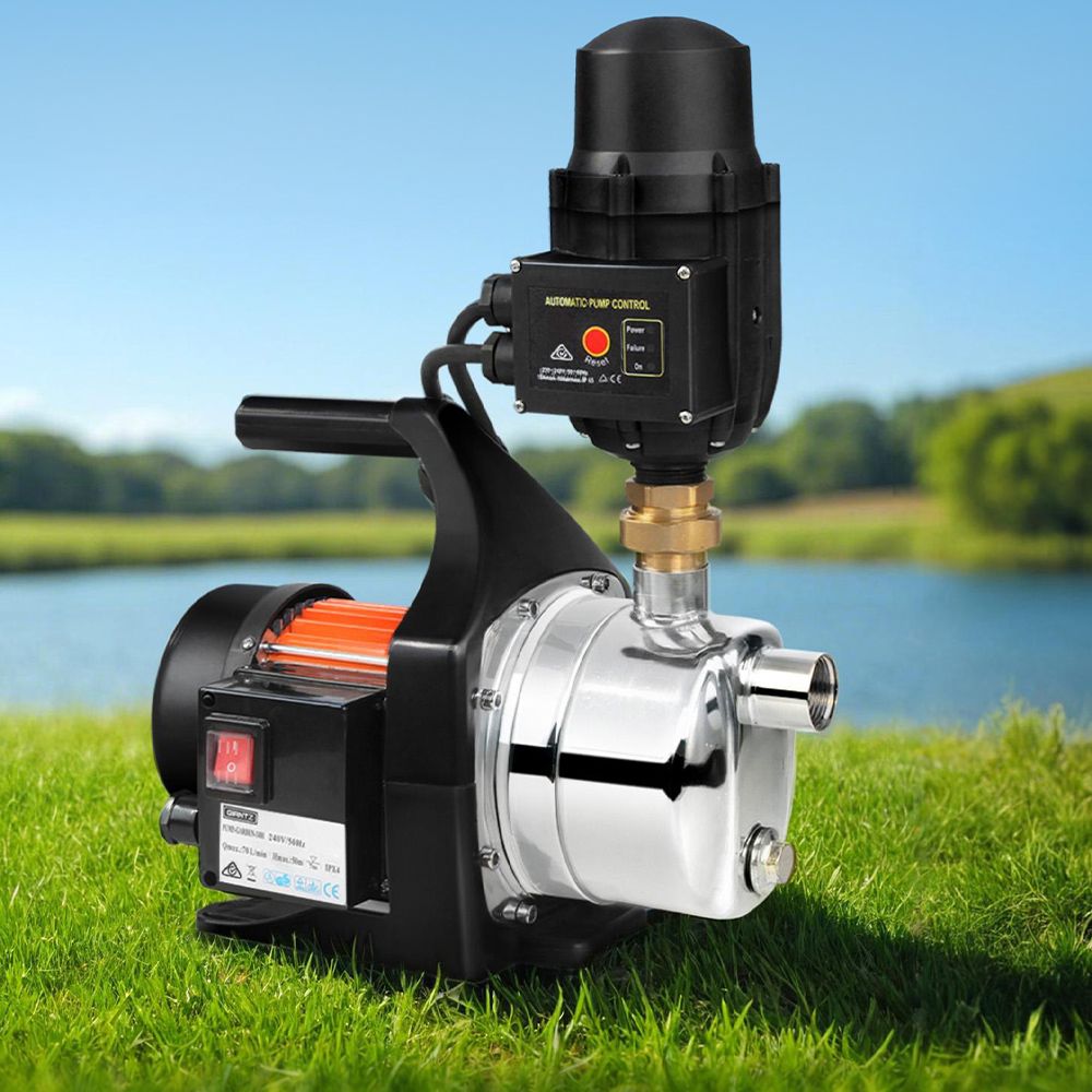 Giantz Garden Water Pump 1500W Max. High Pressure Tank Rain Farm Irrigation Black - Pet And Farm