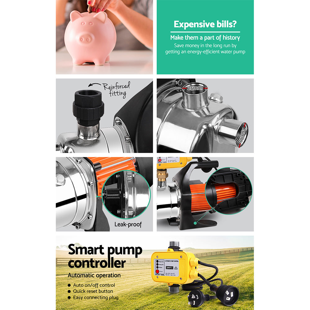 Giantz 800W High Pressure Garden Water Pump with Auto Controller - Pet And Farm
