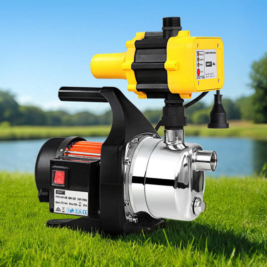 Giantz Garden Water Jet Pump High Pressure 800W Tank Rain Farm Irrigation Yellow - Pet And Farm