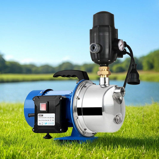 Giantz Garden Water Jet Pump High Pressure 1100W Tank Rain Farm Irrigation Black - Pet And Farm