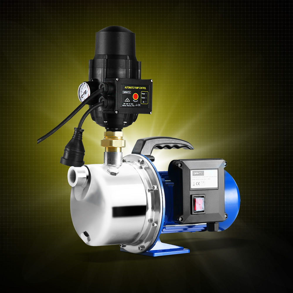Giantz Garden Water Jet Pump High Pressure 1100W Tank Rain Farm Irrigation Black - Pet And Farm
